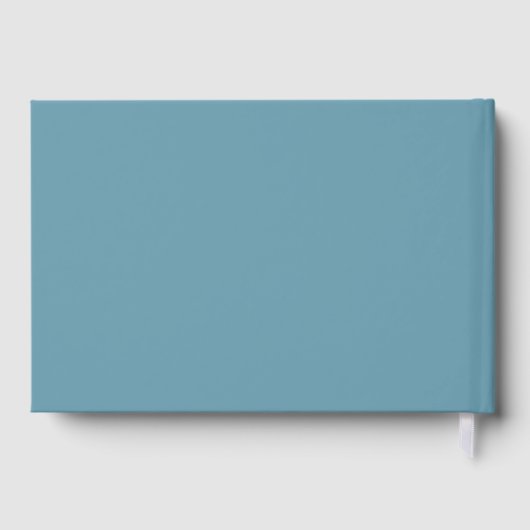 ホイ実在ル写真シンプルパーソナライズされた青結婚の ゲストブック (裏面)