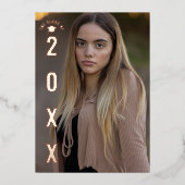 ホイ実在ル卒業モダン写真発表 箔招待状 (正面)