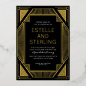 ホイ実在ル幾何結婚形状の写真フォイルInvi 箔招待状 (正面)