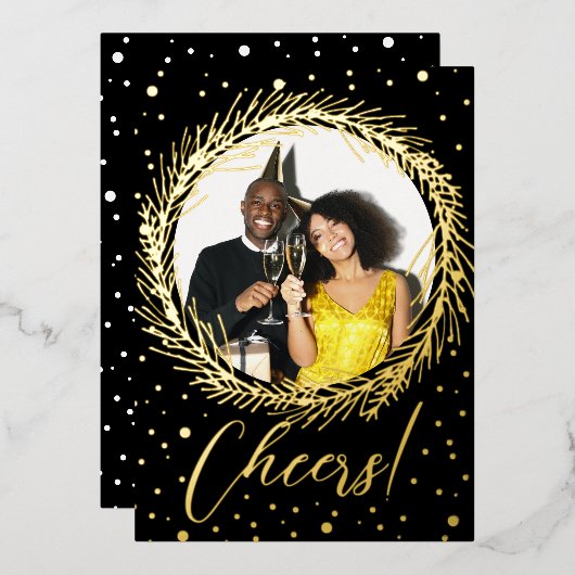 ホイ実在ル応援ニューイヤーホリデーカード 箔シーズンカード (正面/裏面)