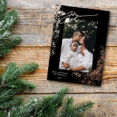 ホイ実在ル手打ち喜び斑点のあるホリデーフォト 箔シーズンカード