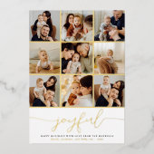 ホイ実在ル楽しいクリスマスの写真コラージュホリデー 箔シーズンカード (正面)