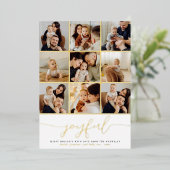 ホイ実在ル楽しいクリスマスの写真コラージュホリデー 箔シーズンカード (立ち正面)