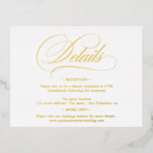 ホイ実在ル白い書道シックな詳細結婚の 箔シーズンポストカード (正面)