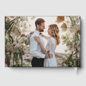 ホイ実在ル結婚の写真の名パーソナライズされた前 ゲストブック (裏面)