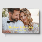 ホイ実在ル結婚の写真の名パーソナライズされた前 ゲストブック (正面)
