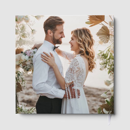 ホイ実在ル結婚の写真の名パーソナライズされた前 ゲストブック (裏面)