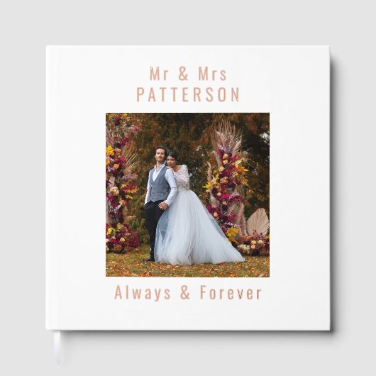 ホイ実在ル結婚の写真の名パーソナライズされた前 ゲストブック (正面)