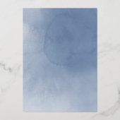 ホイ実在ル詳細ブルー水色バラ結婚ズ 箔招待状 (裏面)