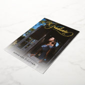 ホイ実在ル2面写真卒業招待状 箔招待状 (回転した状態)