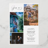 ホイ実在ル2面写真卒業招待状 箔招待状 (裏面)