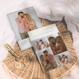 ホイ実在ル | エレガント Script 5フォトコラージュ結婚ズ 箔招待状