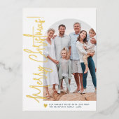 ホイ実在ル |クリスマスフォトアーチ&金ゴールドハート 箔シーズンカード (正面)