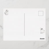 ホイ実在ル |ハロウィン不気味ブラック誕生日パーティー 箔招待状ポストカード (裏面)