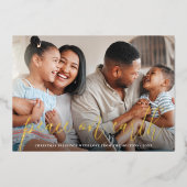 ホイ実在ル・ピースオン・アース・フォトクリスマスホリデー 箔シーズンカード (正面)