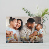 ホイ実在ル・ピースオン・アース・フォトクリスマスホリデー 箔シーズンカード (立ち正面)