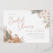 ホイ実在ル |ボホオーキッド&パンパスブライダルシャワー 箔招待状 (正面)