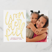 ホイ実在ル・ボホ素晴らしいクリスマスホリデーフォト 箔シーズンカード (正面)