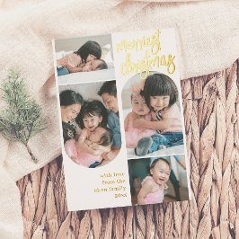 ホイ実在ル |メリークリスマスArch 4写真 箔シーズンカード