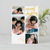 ホイ実在ル |メリークリスマスArch 4写真 箔シーズンカード (立ち正面)