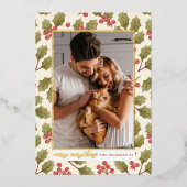 ホイ実在ル |メリー Everything Christmas Holly写真 箔シーズンカード (正面)