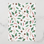 ホイ実在ル&メ結婚したリークリスマスホリデーフォト 箔シーズンカード (裏面)