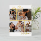 ホイ実在ル |手書き4数々の – 写真クリスマス 箔シーズンカード (立ち正面)