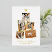 ホイ実在ル | Bohoクリスマスツリー5フォトコラージュ 箔シーズンカード (立ち正面)