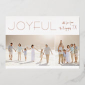 ホイ実在ル | Joyful 2 Photo Minimalistクリスマス 箔シーズンカード (正面)