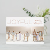 ホイ実在ル | Joyful 2 Photo Minimalistクリスマス 箔シーズンカード (立ち正面)