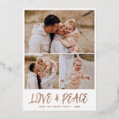 ホイ実在ル | Love & Peace 3フォトクリスマス 箔シーズンカード (正面)