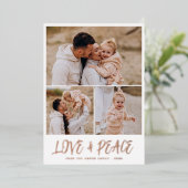 ホイ実在ル | Love & Peace 3フォトクリスマス 箔シーズンカード (立ち正面)