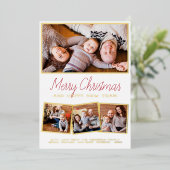 ホイ実在ル | Merry Christmas モダン Script 4の写真 箔シーズンカード (立ち正面)