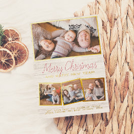 ホイ実在ル | Merry Christmas 素朴 Wood 4の写真 箔シーズンカード