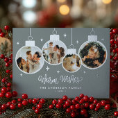 *ホイ実在ル* Warm Wishes 4オーナメント写真 箔シーズンカード