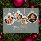 *ホイ実在ル* Warm Wishes 4オーナメント写真 箔シーズンカード