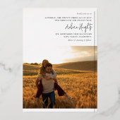 ホイ実在ルBohoスクリプトタイポグラフィ2結婚枚 箔招待状 (裏面)