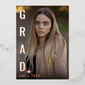 ホイ実在ルGRAD卒業フォトパーティーBBQ 箔招待状 (正面)