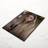 ホイ実在ルGRAD卒業フォトパーティーBBQ 箔招待状 (回転した状態)