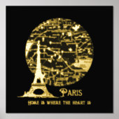 ホイ実在ルPARIS通りマップカスタムプリント 箔ポスター (正面)