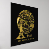 ホイ実在ルPARIS通りマップカスタムプリント 箔ポスター (レイダウン)