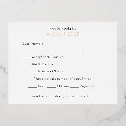 ホイ実在ルRSVPアールデコ幾何金箔ミール 箔招待状ポストカード (裏面)