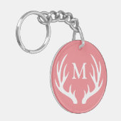 ホイ素朴トシカ〔雄ジカの〕枝角 |モノグラム キーホルダー (正面左)