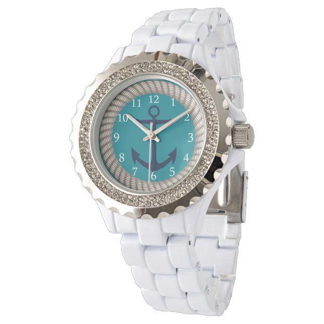 ホイ航海のトローアンドネイビーいかりカスタム 腕時計 (アングル)