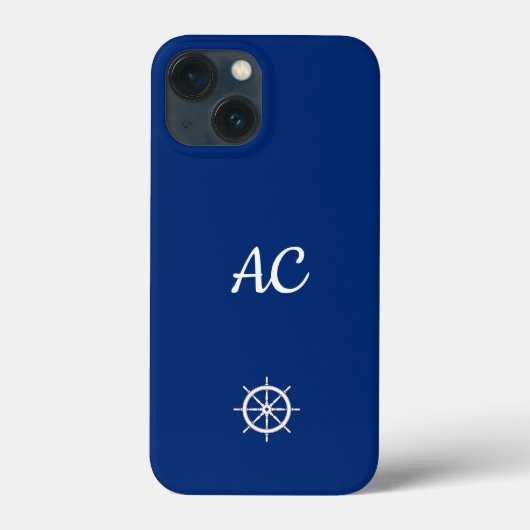 ホイ航海のールを青+白で出荷(パーソナライズ) Case-Mate iPhoneケース (裏面)