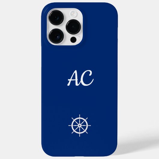 ホイ航海のールを青+白で出荷(パーソナライズ) Case-Mate iPhoneケース (裏面)