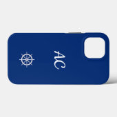 ホイ航海のールを青+白で出荷（パーソナライズ） Case-Mate iPhoneケース (裏面 (横))