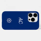 ホイ航海のールを青+白で出荷（パーソナライズ） Case-Mate iPhoneケース (裏面 (横))