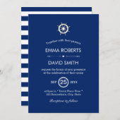 ホイ航海のールヘルムネイビーブルー結婚式招待状 招待状 (正面/裏面)