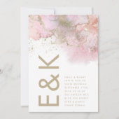 ホイ芸術的ルモダンウォーター色モノグラム結婚ズ 招待状 (正面)